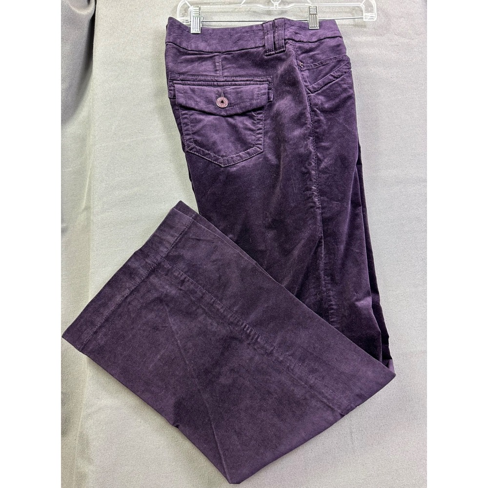 Eddie Bauer Purple Corduroy Pants Women Wide Leg Velvet Texture Trousers size 10 - Picture 14 of 16